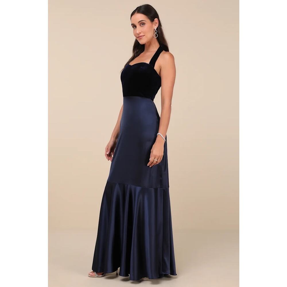 Lulus Blue Halter Maxi Dress - Picture 2 of 7
